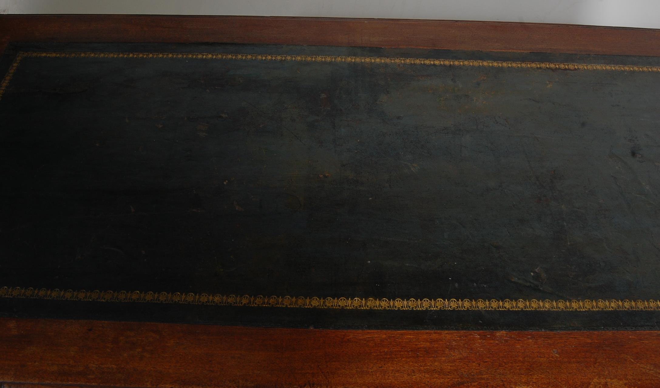 ANTIQUE 19TH CENTURY WALNUT TWIN PEDESTAL DESK - Image 6 of 11
