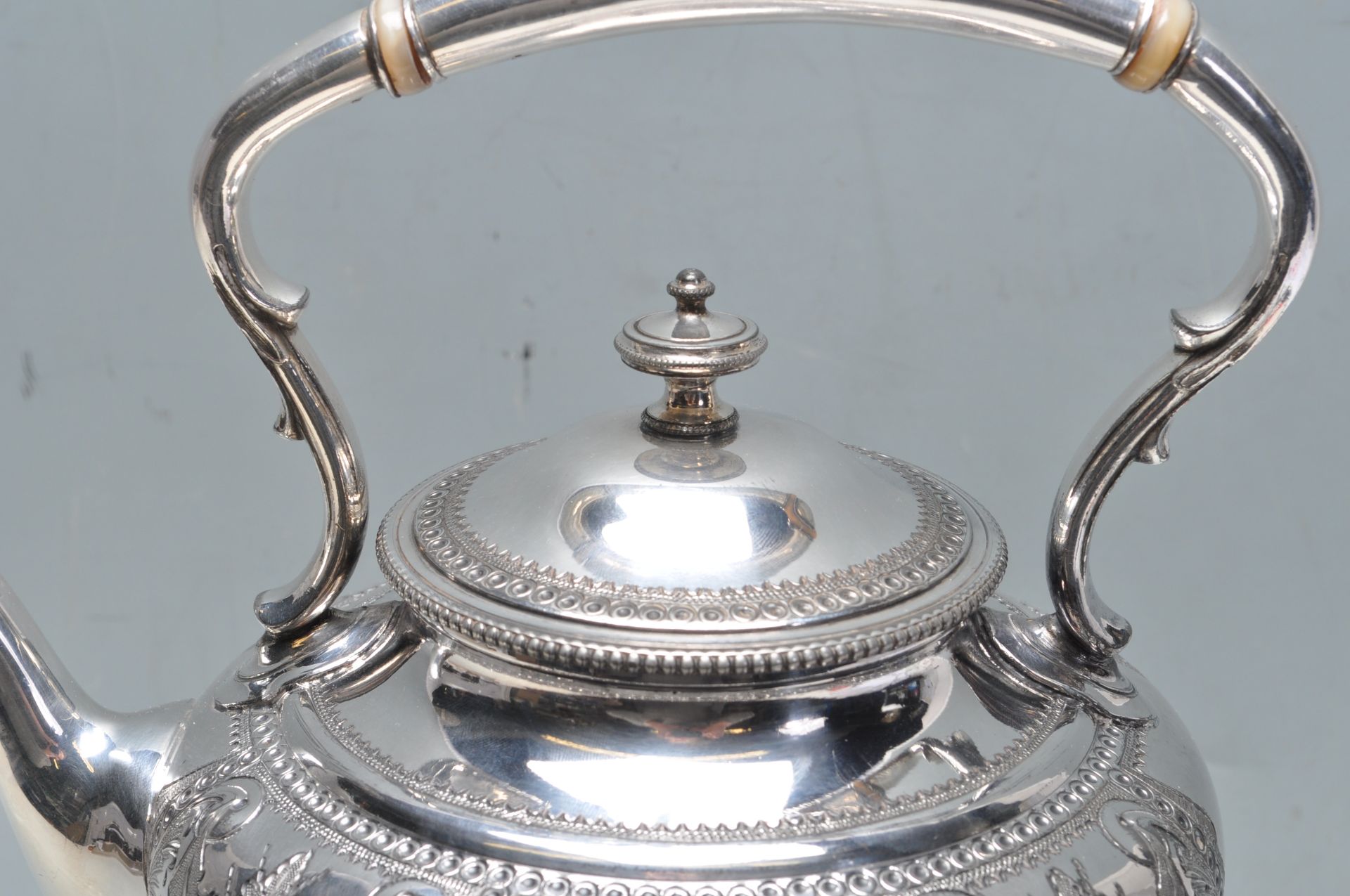 20TH CENTURY SILVER PLATE SPIRIT KETTLE BY JAMES DEAKIN & SONS - Image 3 of 8