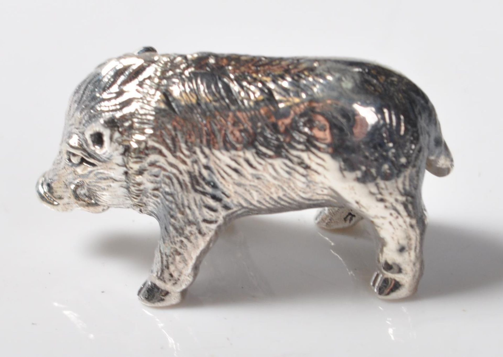 STAMPED STERLING SILVER MINIATURE TRUFFLE PIG - Image 3 of 5