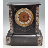 FRENCH 19TH CENTURY VICTORIAN BLACK MARBLE MANTEL CLOCK