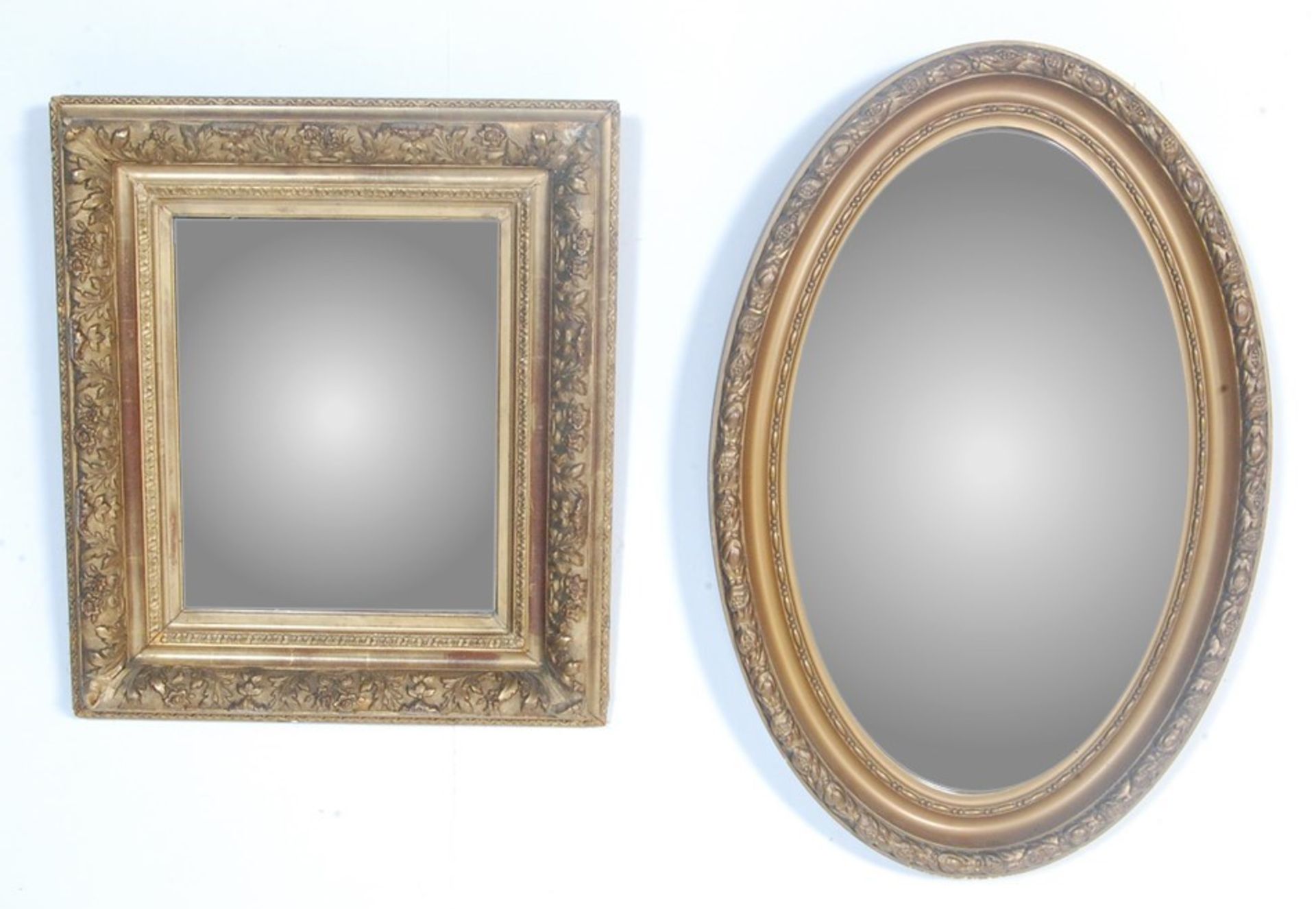 19TH CENTURY VICTORIAN GILT WOOD CUSHION MIRROR AND ANOTHER - Bild 13 aus 21