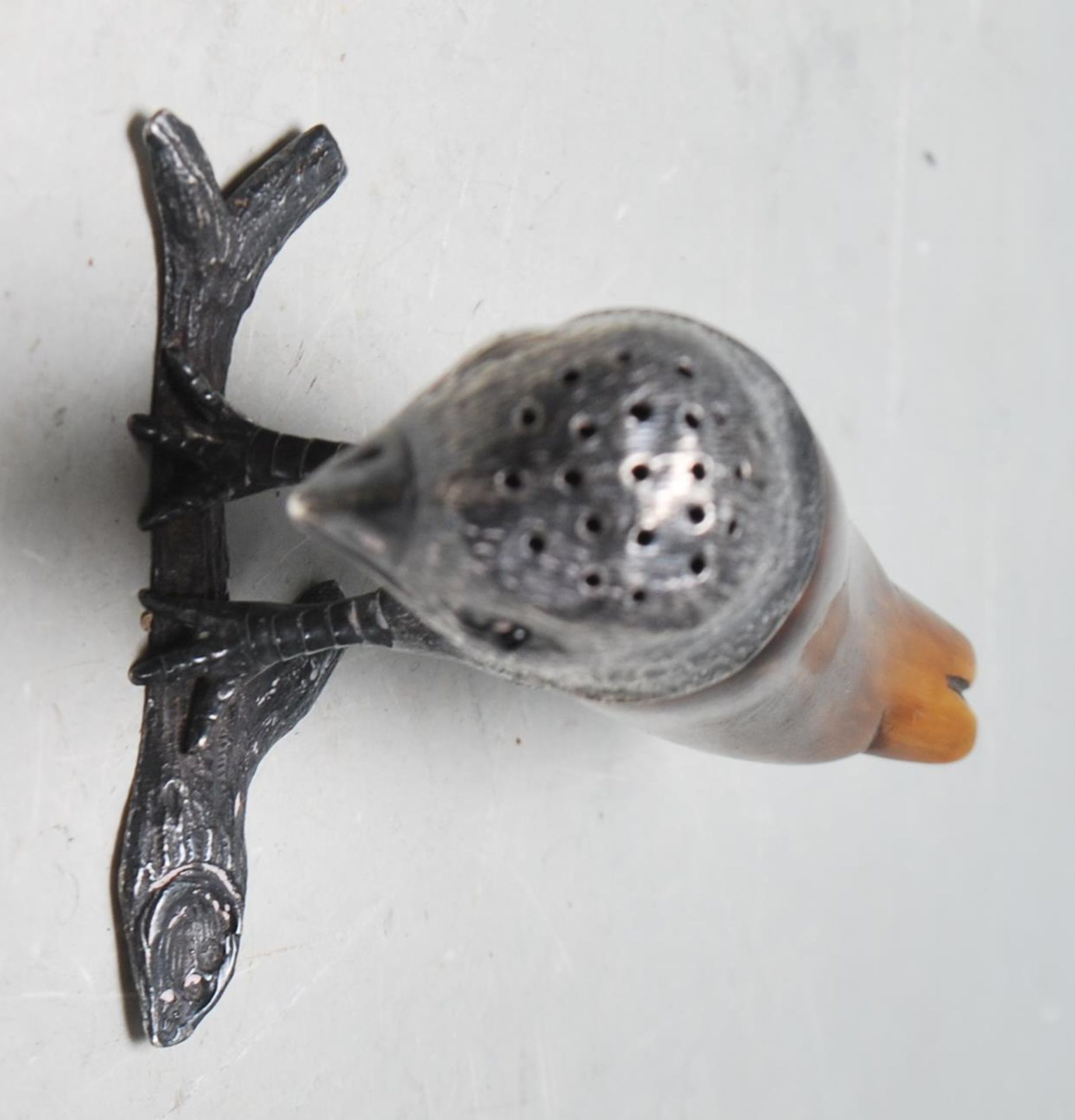 ANTIQUE FREDERICK JAMES WILTSHIRE SILVER NOVELTY BIRD CRUET - Bild 2 aus 5