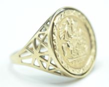 9CT GOLD ST GEORGE AND THE DRAGON RING