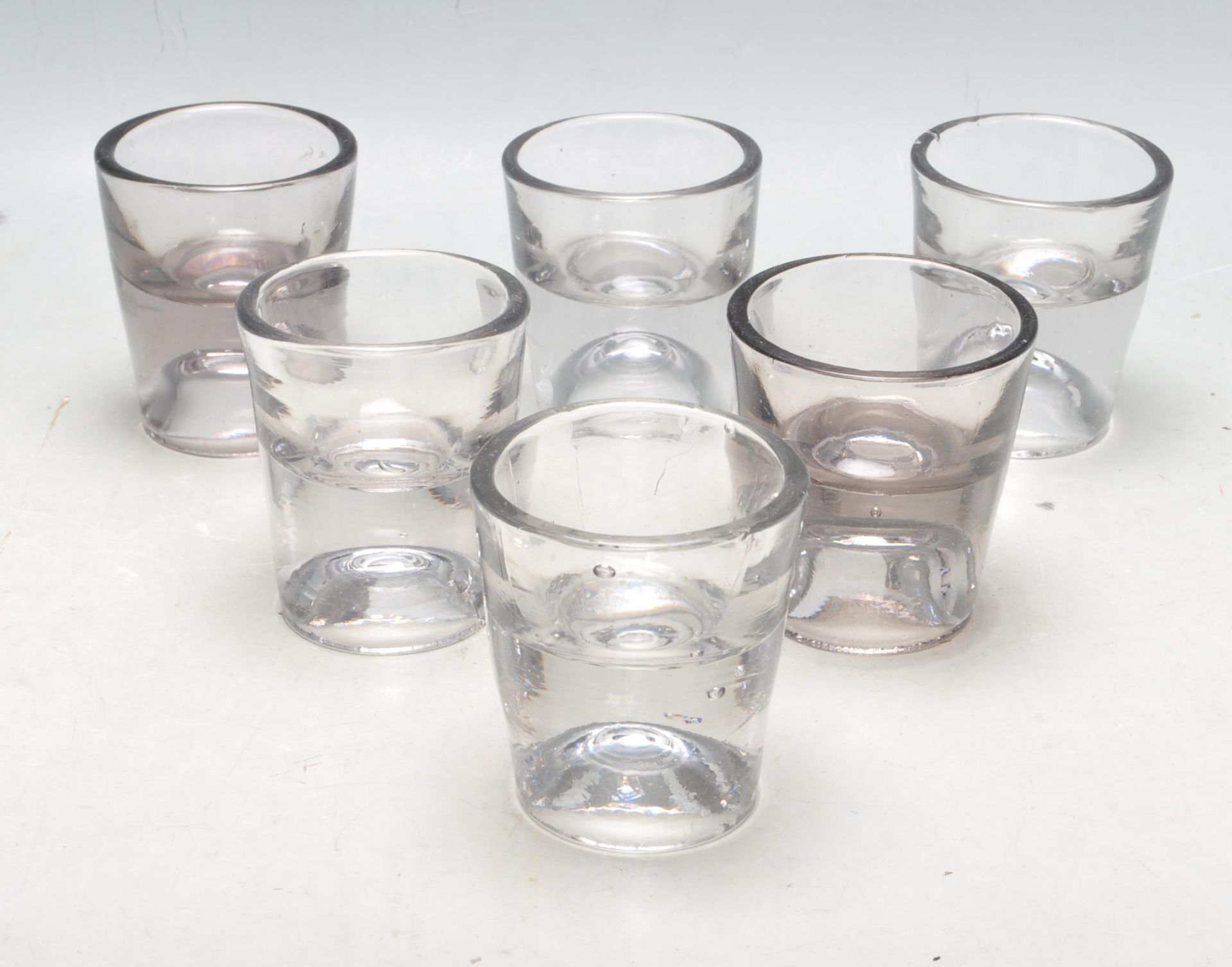 SIX 19TH CENTURY VICTORIAN PENNY LICKS GLASSES