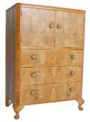1930'S ART DECO WALNUT TALLBOY CHEST OF DRAWERS CABINET