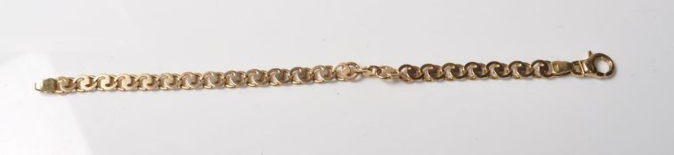 9CT GOLD ROUND FANCY LINK BRACELET