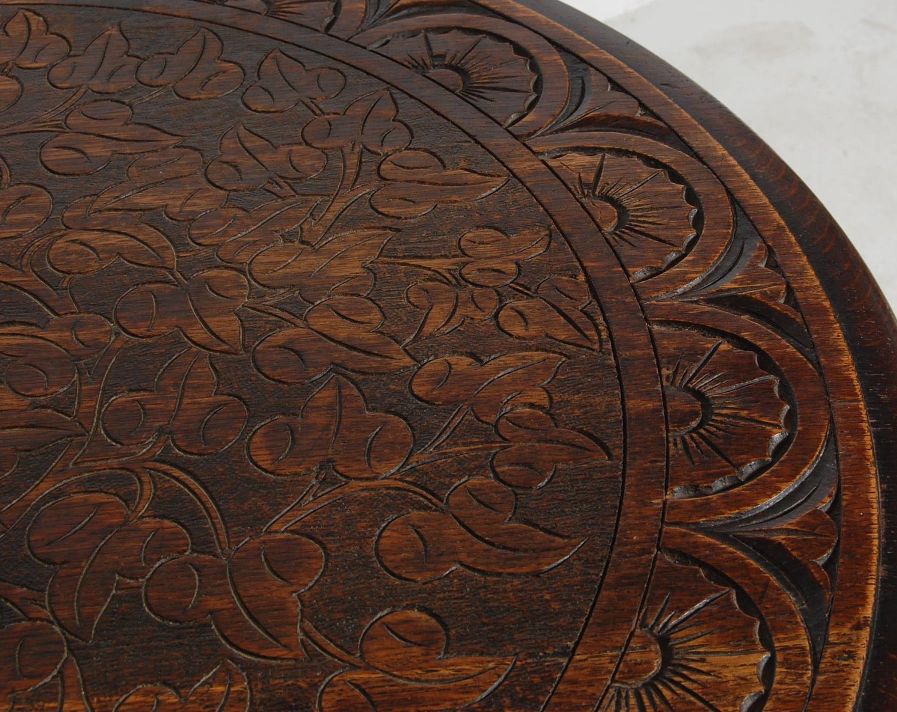 19TH CENTURY VICTORIAN CARVED OAK TABLE & CHAIRS - Image 5 of 19