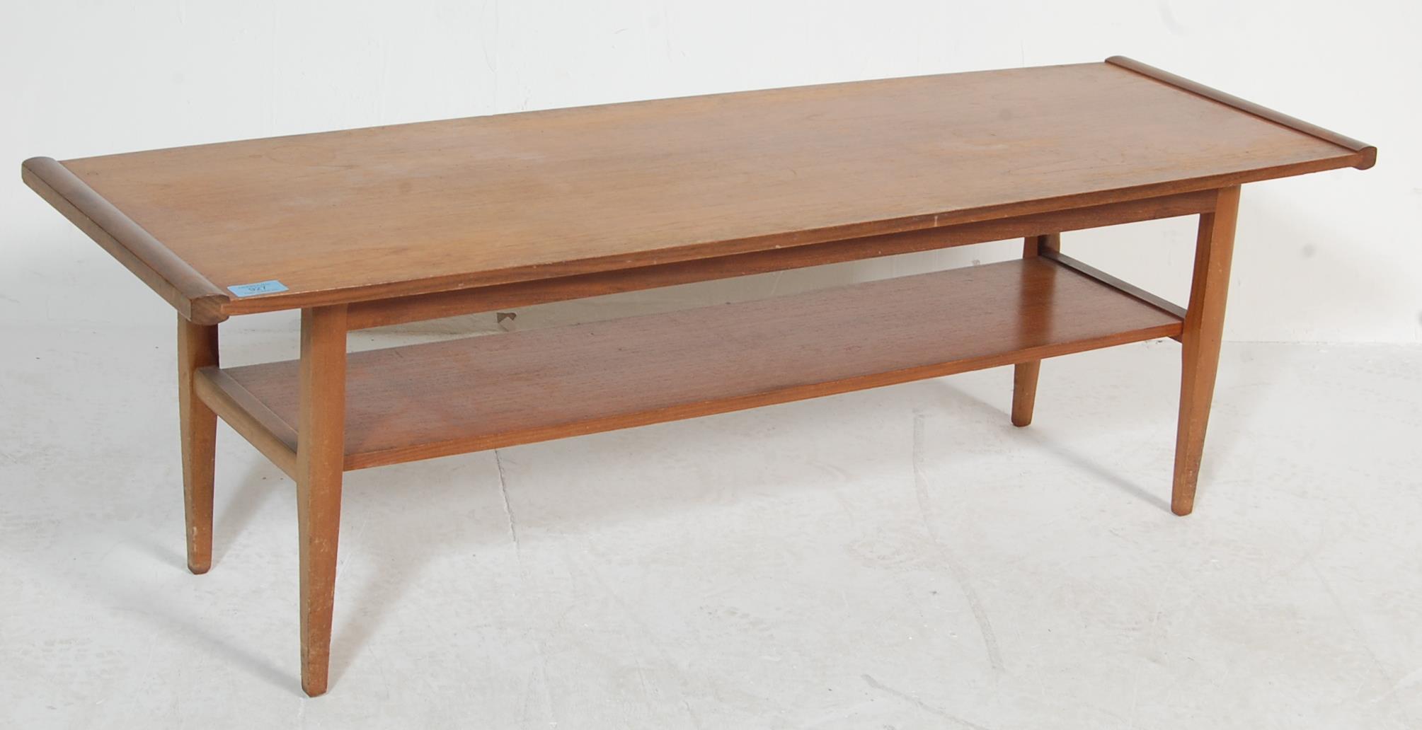 VINTAGE RETRO DANISH INSPIRED LONG JOHN TEAK WOOD COFFEE TABLE - Image 2 of 6