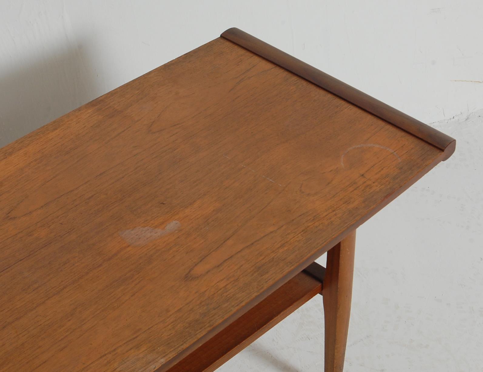 VINTAGE RETRO DANISH INSPIRED LONG JOHN TEAK WOOD COFFEE TABLE - Image 5 of 6