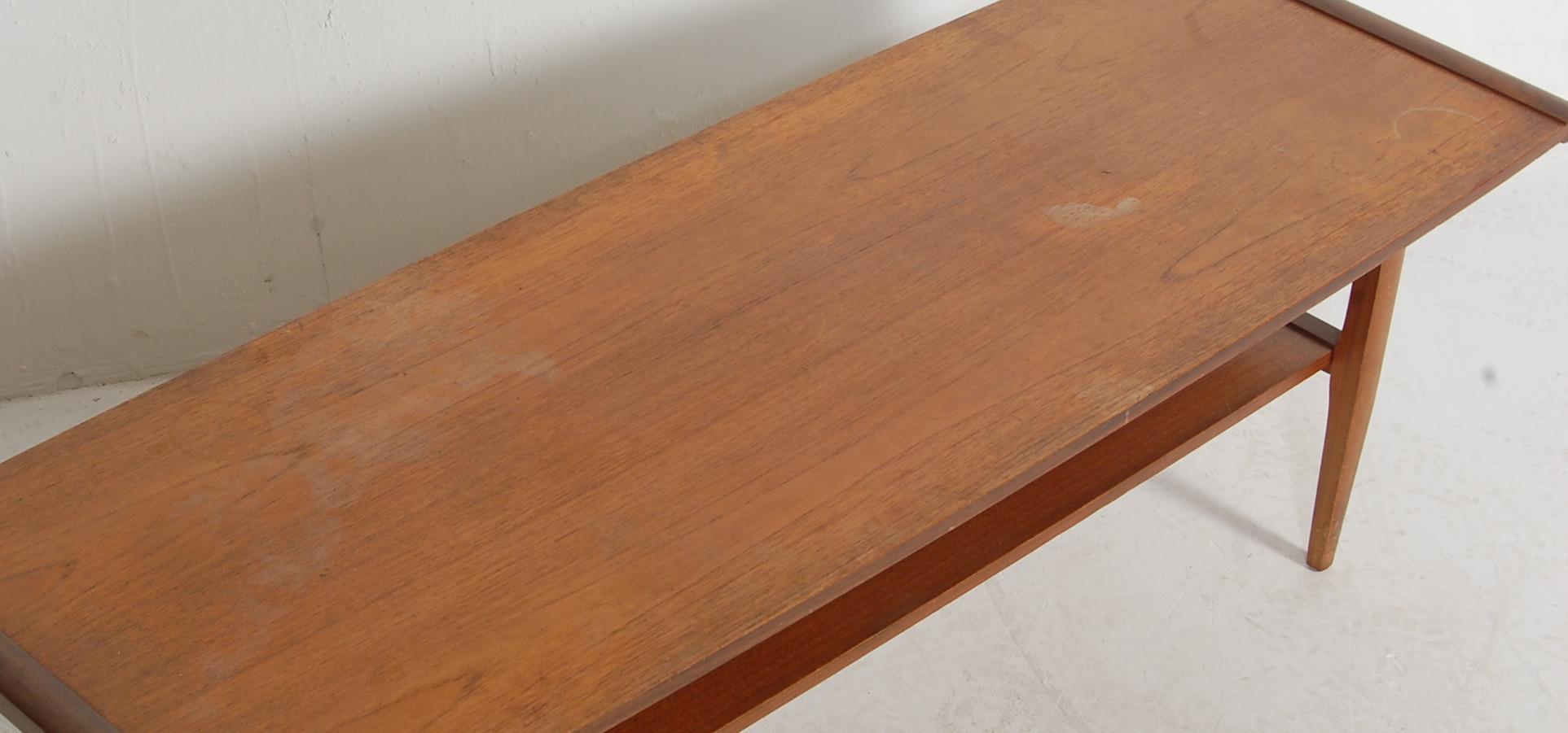 VINTAGE RETRO DANISH INSPIRED LONG JOHN TEAK WOOD COFFEE TABLE - Image 3 of 6