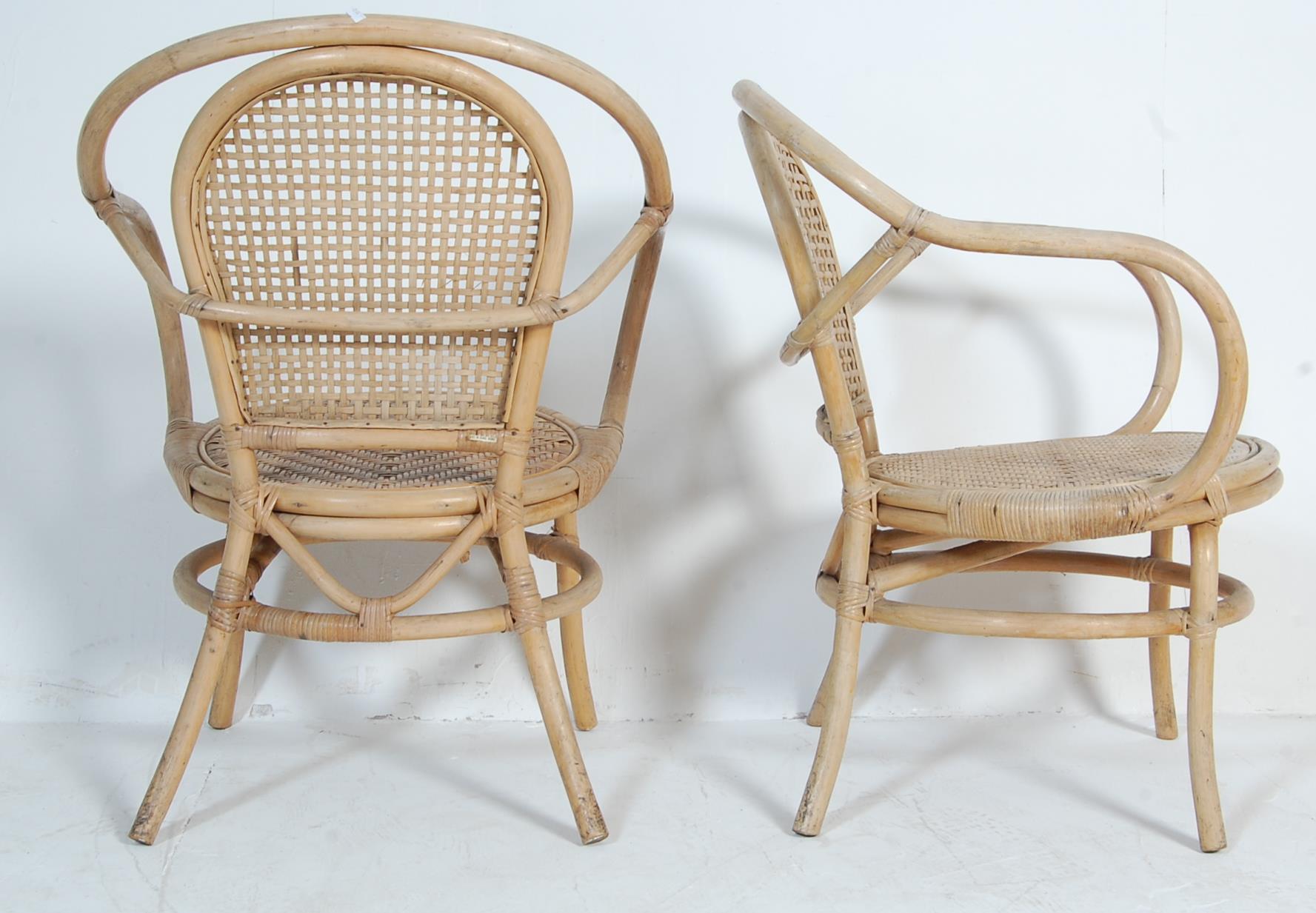 FIVE VINTAGE RETRO BENT BAMBOO CONSERVATORY CHAIRS - Image 4 of 4