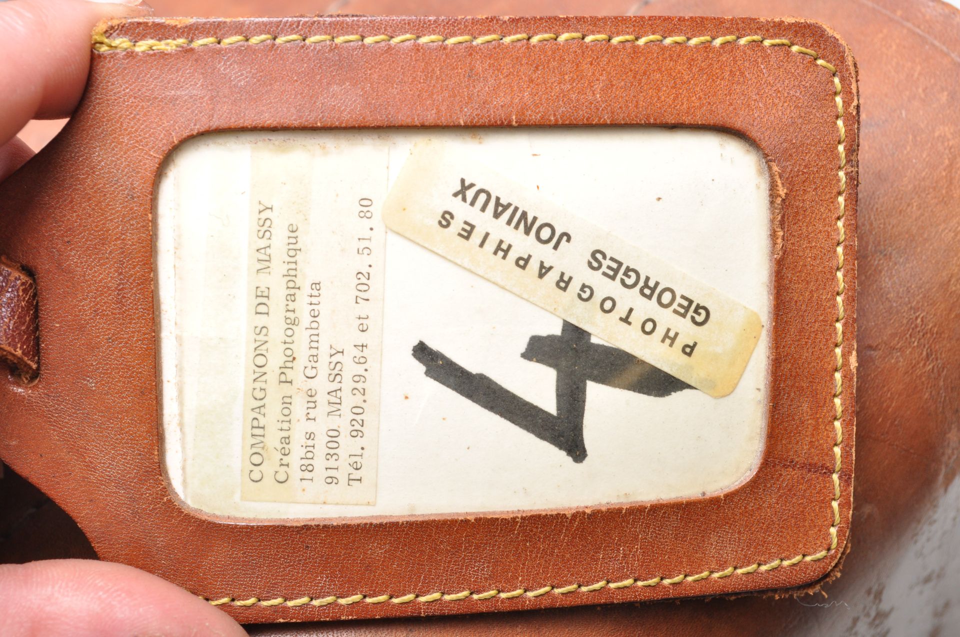 TWO MID CENTURY BROWN LEATHER BAGS - Image 8 of 9