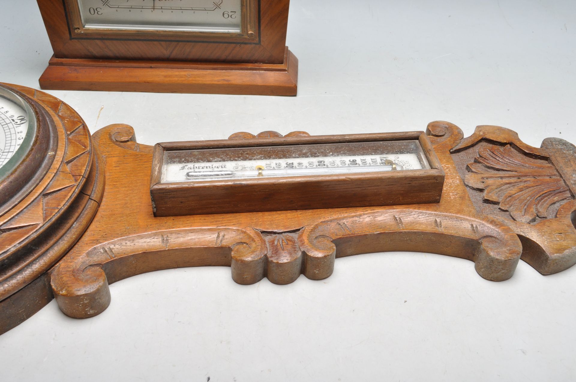 TWO 20TH CENTURY WALL HANGING BAROMETERS - Image 4 of 7