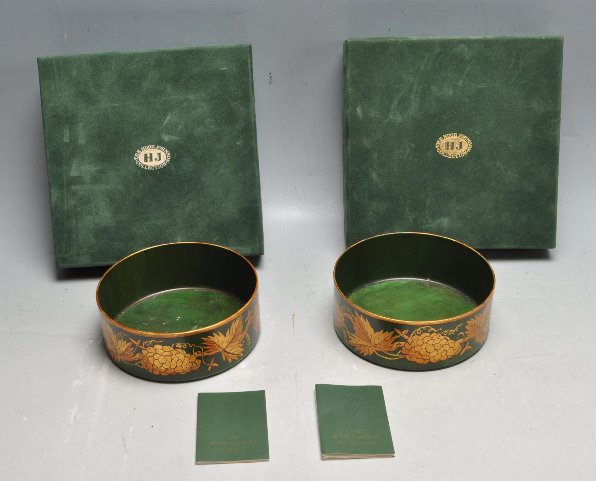 TWO VINTAGE LATE 20TH CENTURY METAL CHAMPAGNE COASTERS