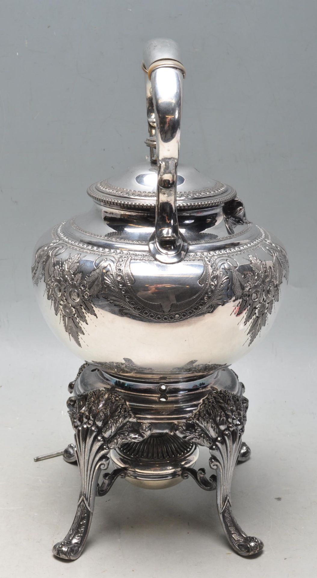20TH CENTURY SILVER PLATE SPIRIT KETTLE BY JAMES DEAKIN & SONS - Image 5 of 8