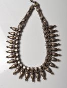 20TH CENTURY INDIAN SILVER COLLAR NECKLACE