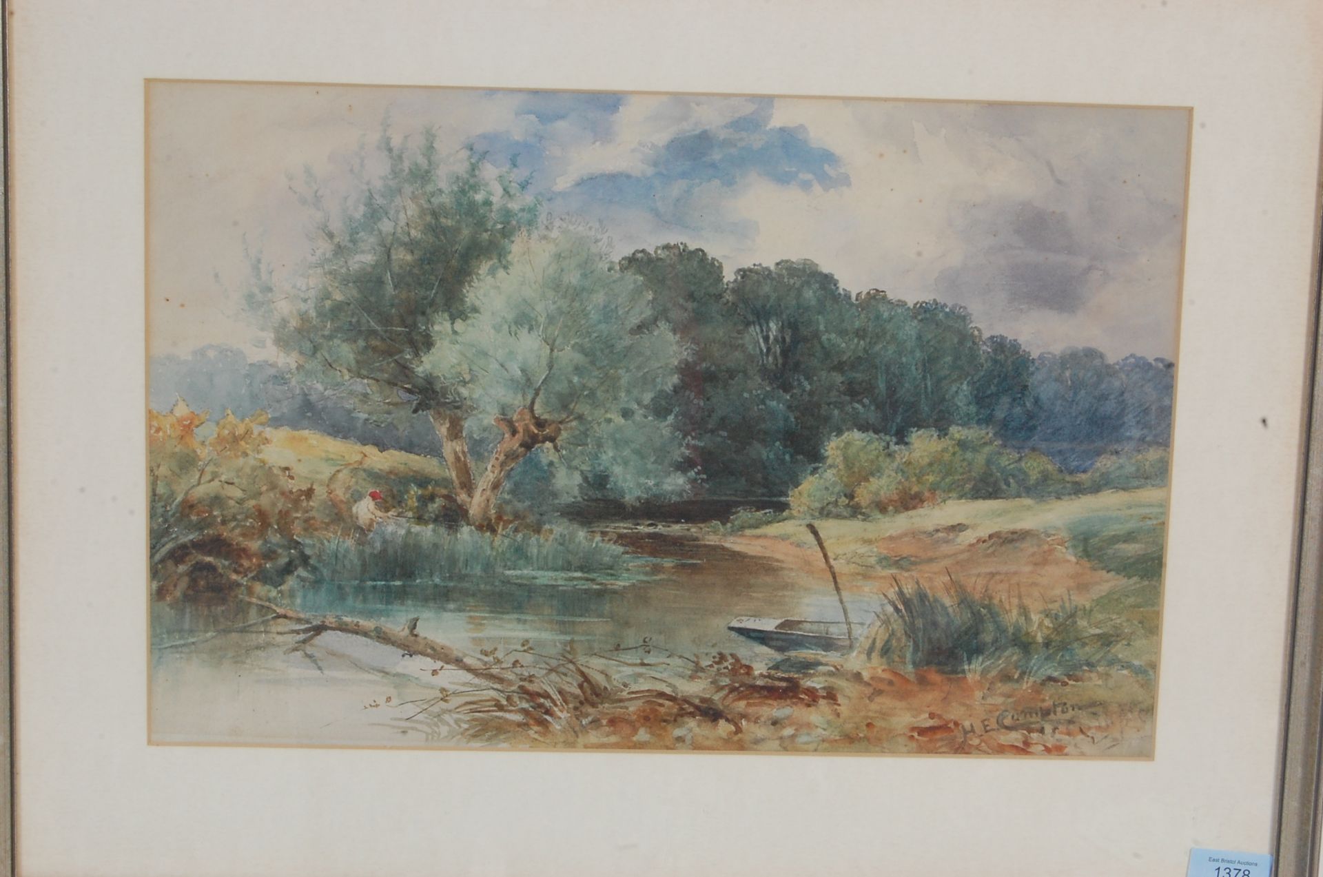 ENGLISH SCHOOL WATERCOLOUR PAINTING - SIGNED COMPTON - Bild 2 aus 6