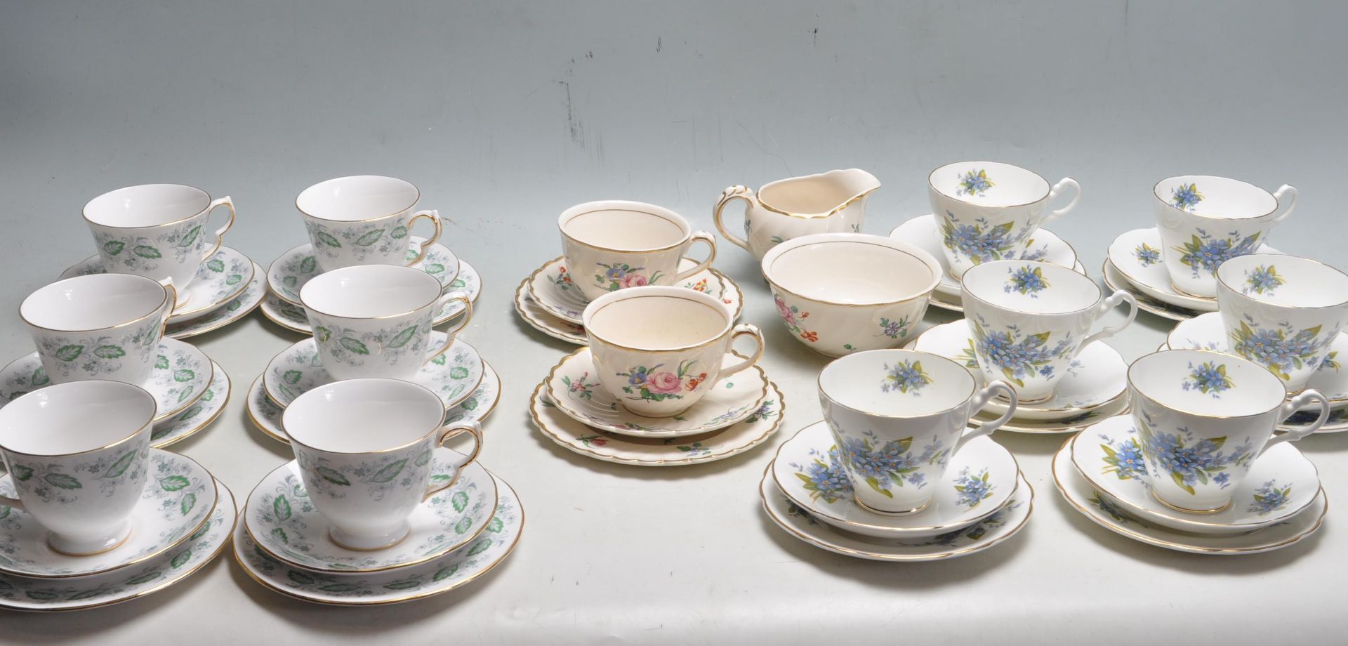 COLLECTION OF THREE ENGLISH BONE TEA SERVICE