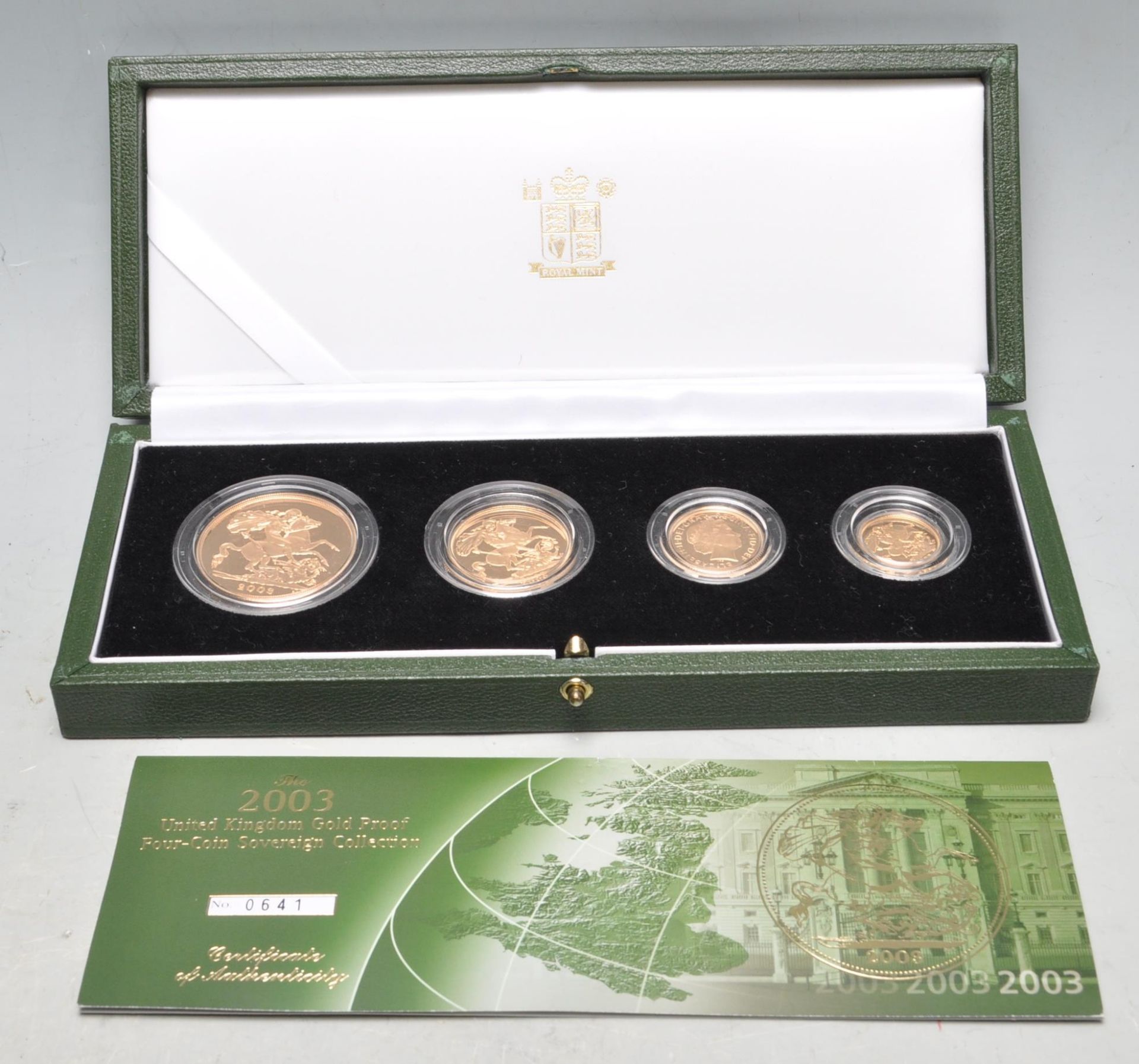 2003 ROYAL MINT GOLD PROOF FOUR COIN SOVEREIGN COLLECTION