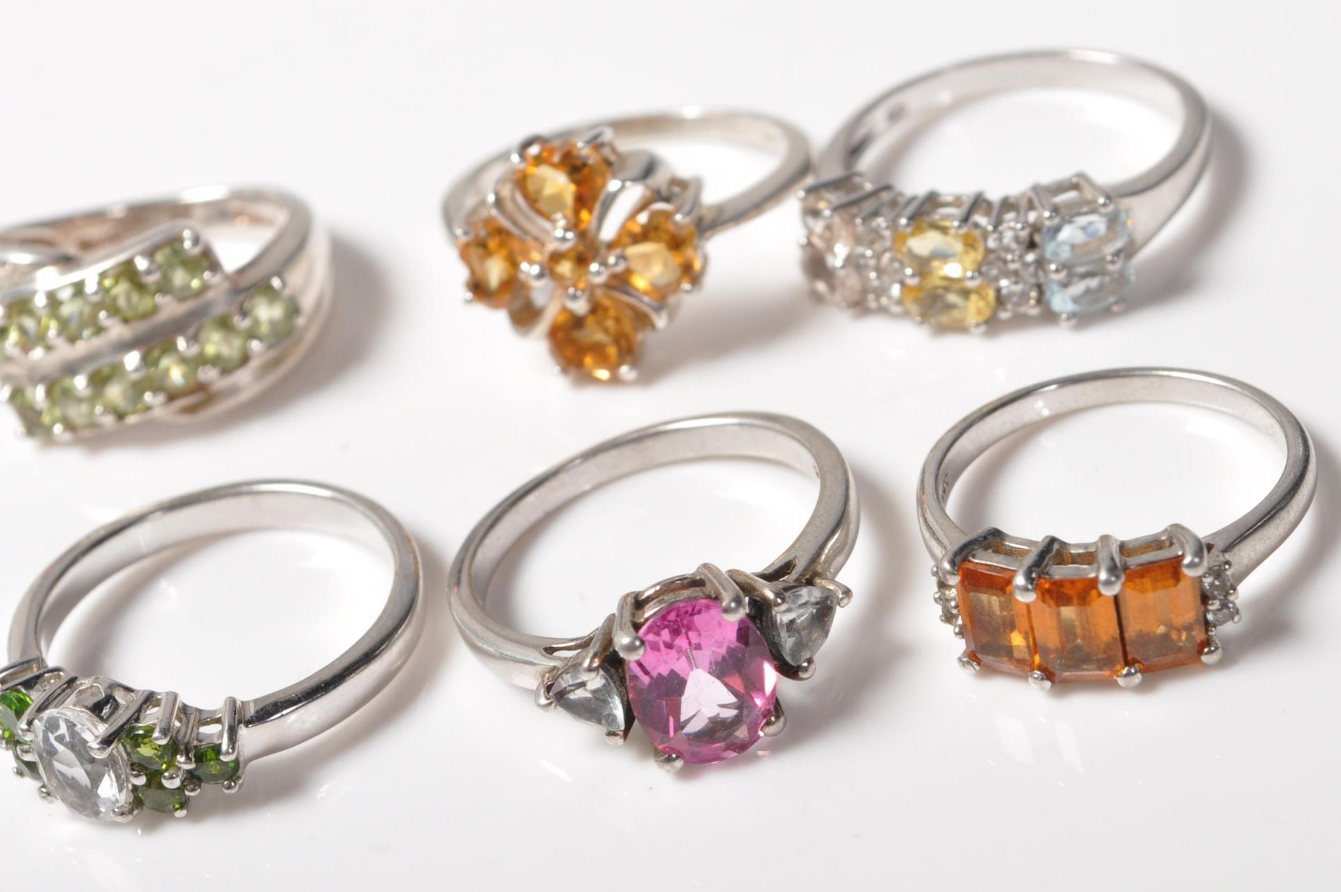 COLLECTION OF NINE SILVER LADIES RINGS - Image 3 of 9