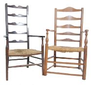 19TH CENTURY NORTH COUNTRY LADDERBACK CHAIR & OTHER