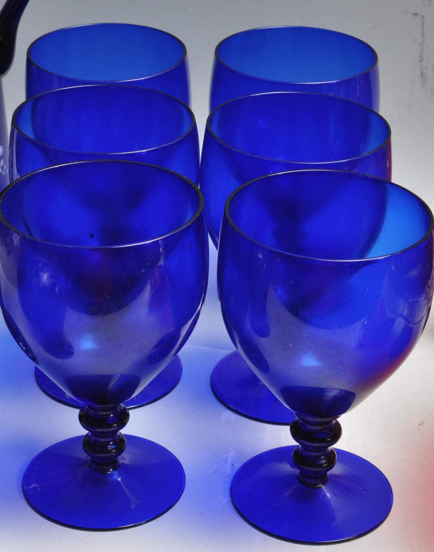 ANTIQUE 19TH CENTURY RUBY FLASH GLASS AND BLUE GLASS - Bild 3 aus 15