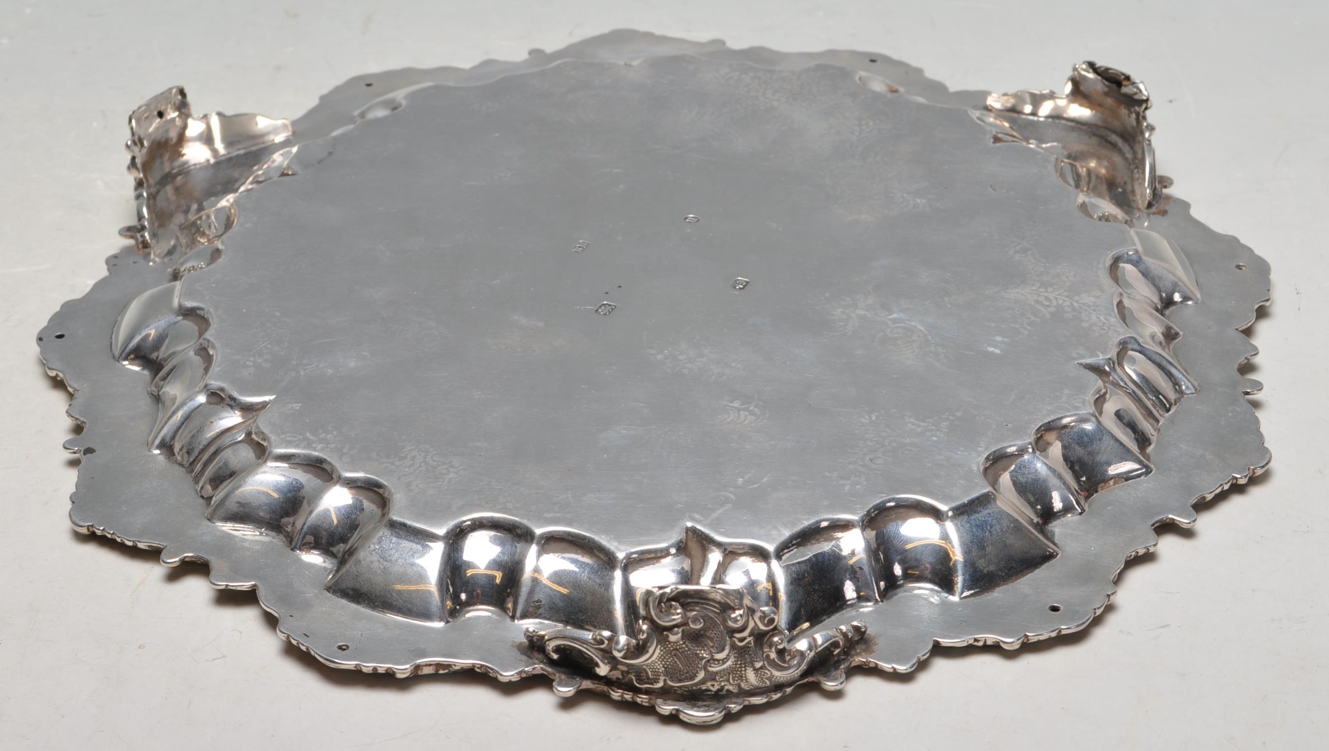 ANTIQUE BARKER BROTHERS SILVER SALVER - Image 5 of 6