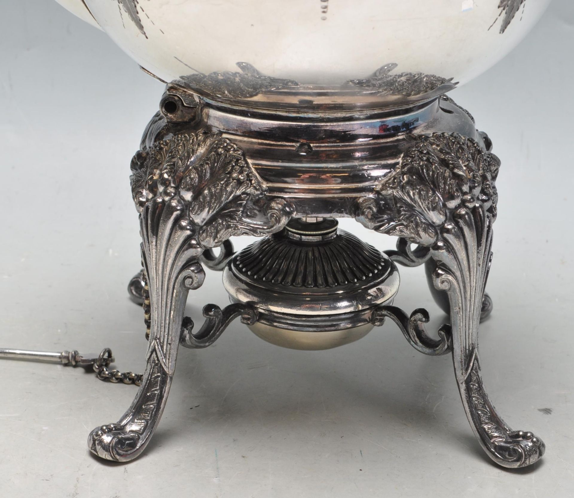20TH CENTURY SILVER PLATE SPIRIT KETTLE BY JAMES DEAKIN & SONS - Image 4 of 8