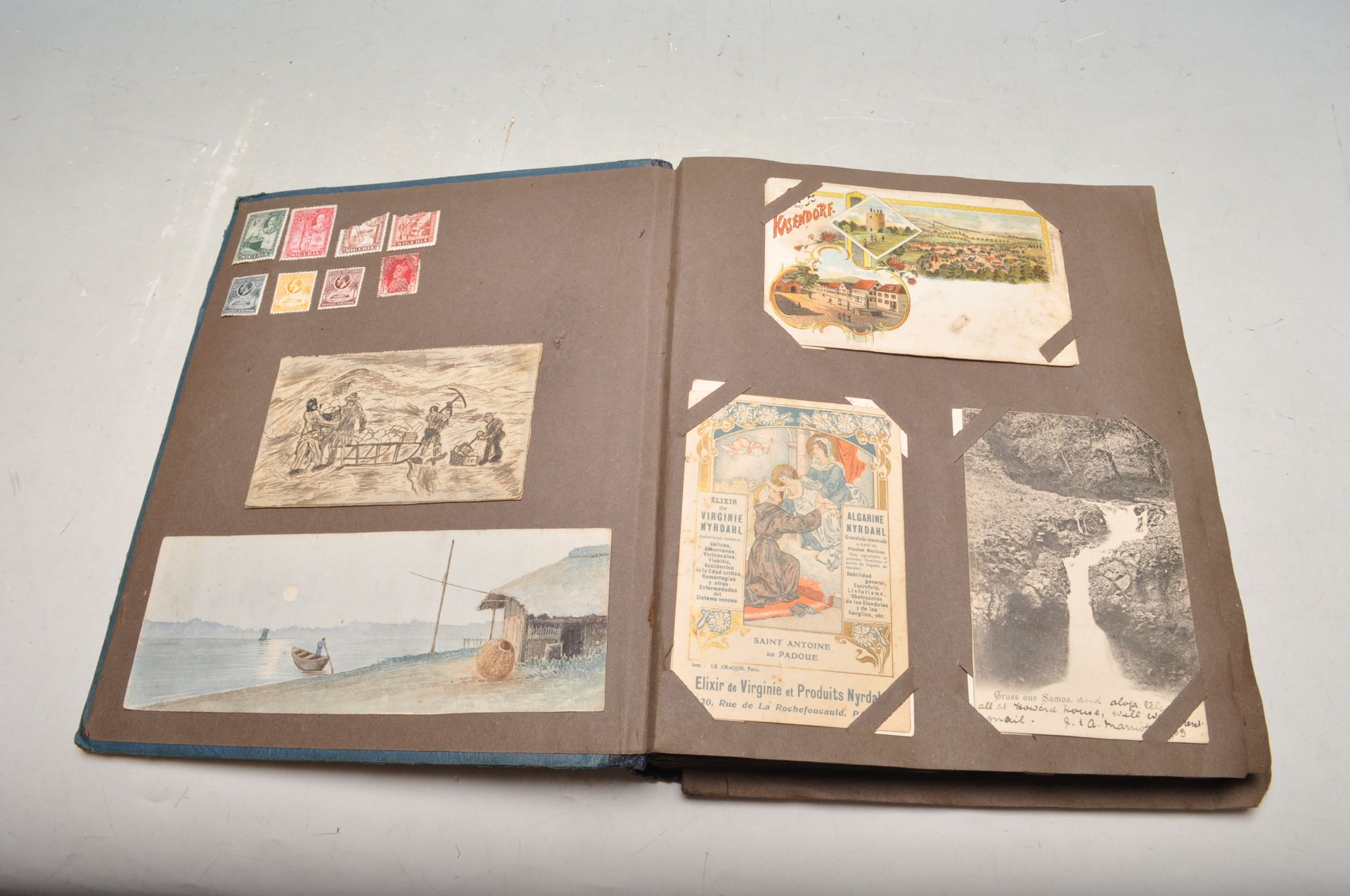 ALBUM OF FOREIGN POSTCARDS - ALL CIRCA WW1 PERIOD