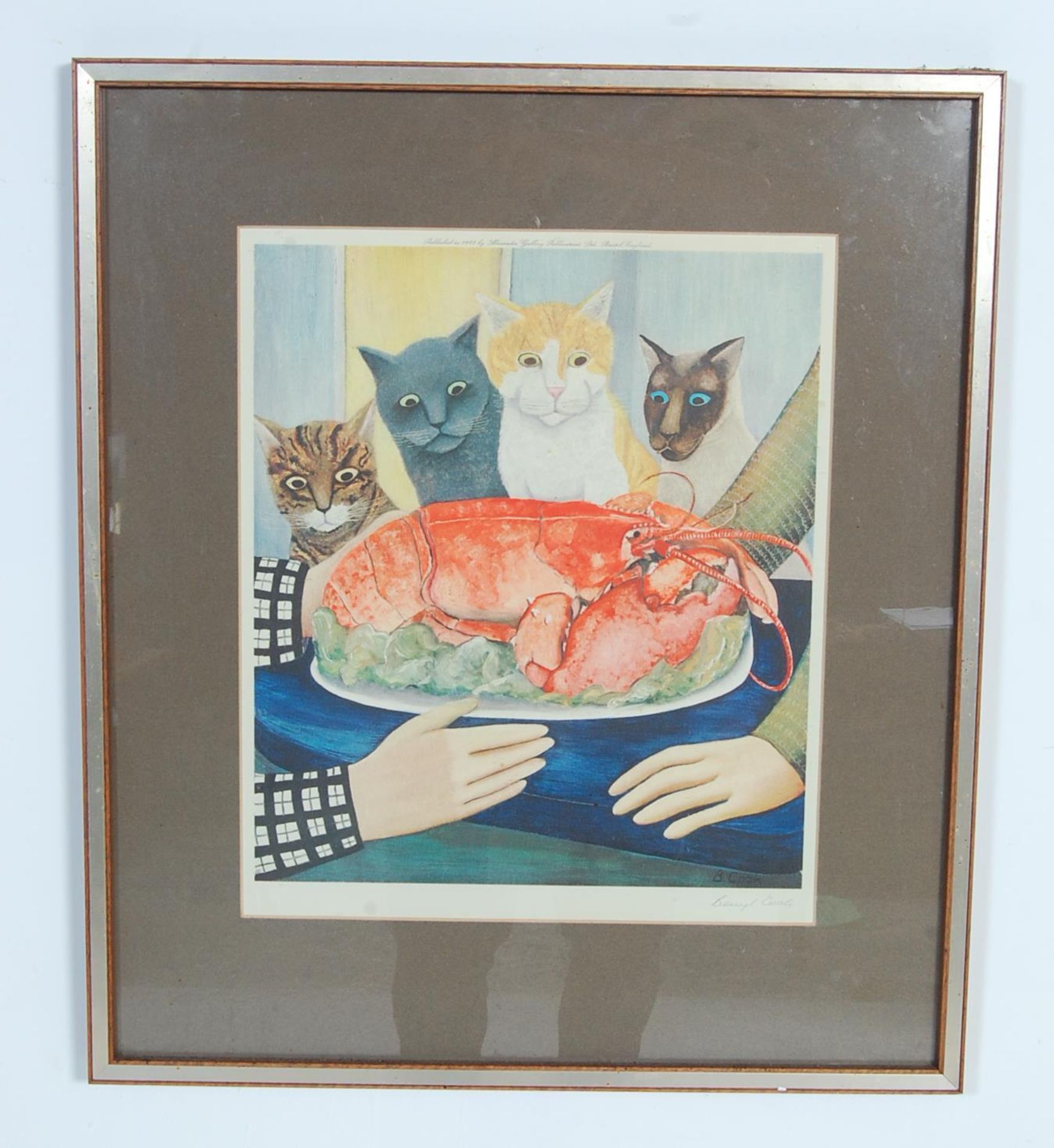 BERYL COOK ' FOUR HUNGRY CATS ' SIGNED LITHOGRAPH PRINT