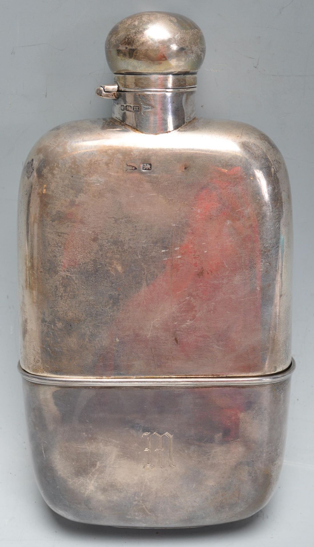 ANTIQUE EDWARDIAN SILVER HALLMARKED FLASK BY WALKER AND HALL