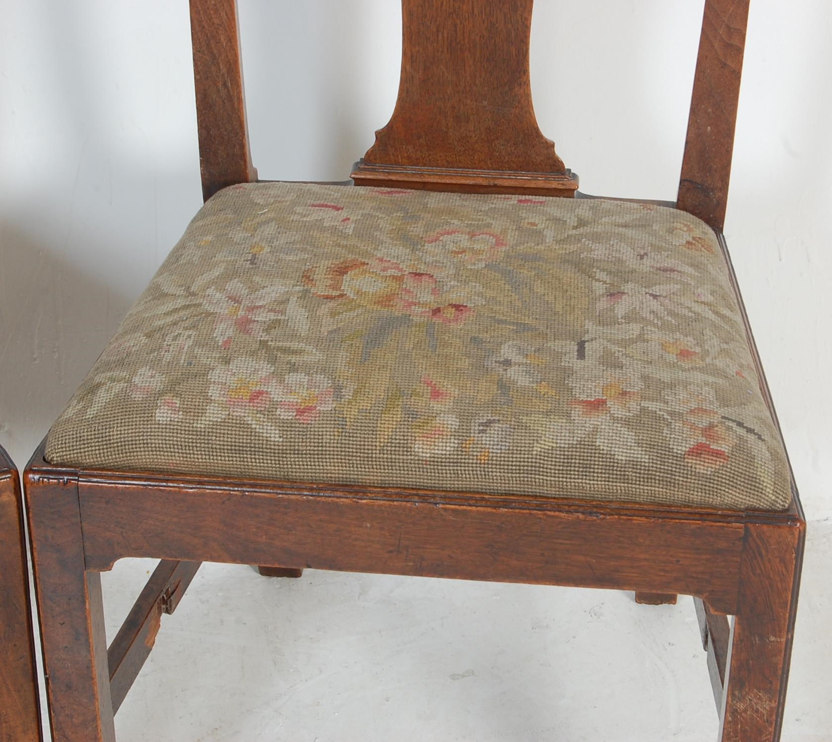 PAIR 18TH CENTURY QUEEN ANNE OAK BEDROOM CHAIRS - Image 5 of 8