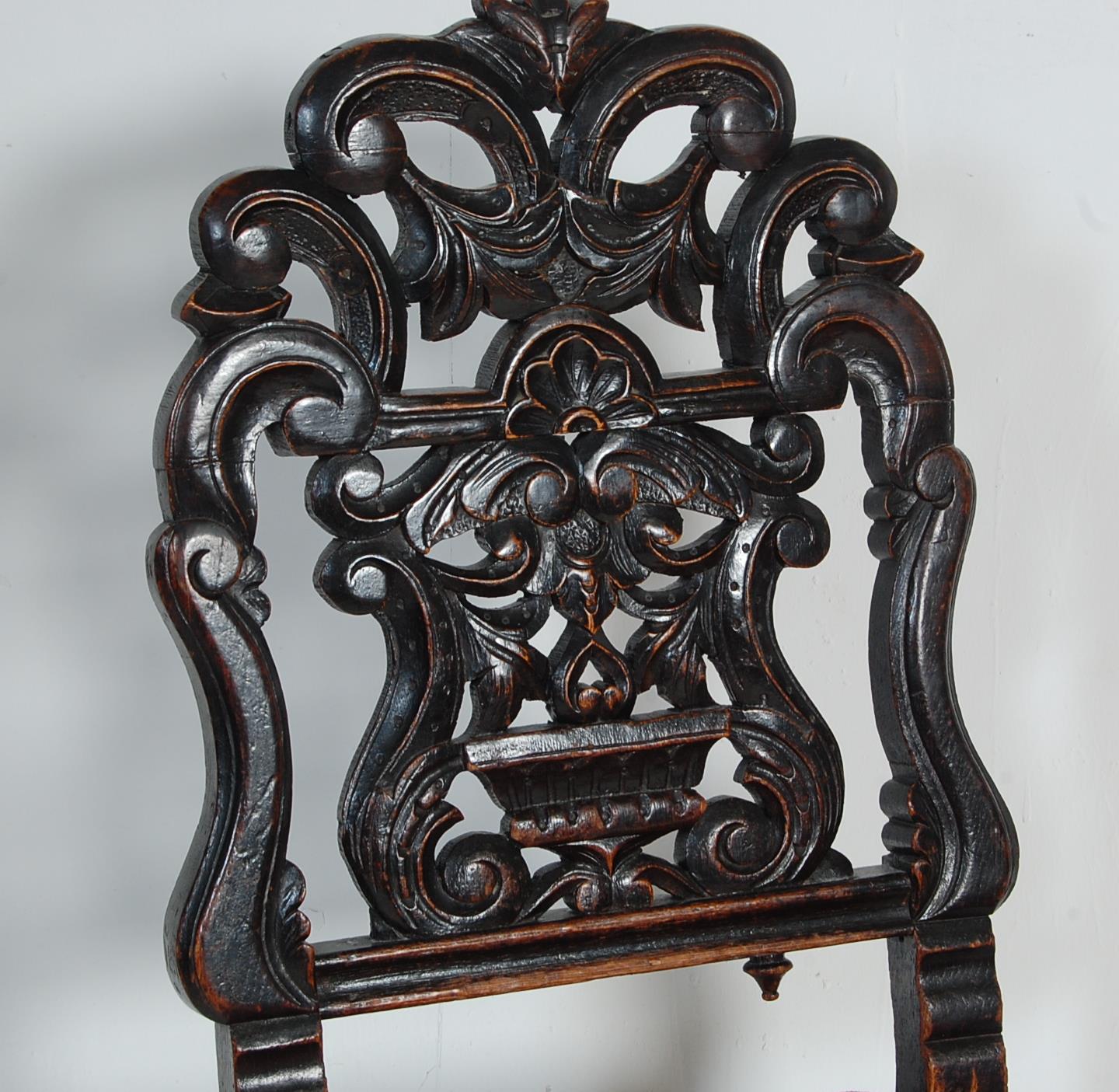 19TH CENTURY VICTORIAN CARVED OAK TABLE & CHAIRS - Image 12 of 19