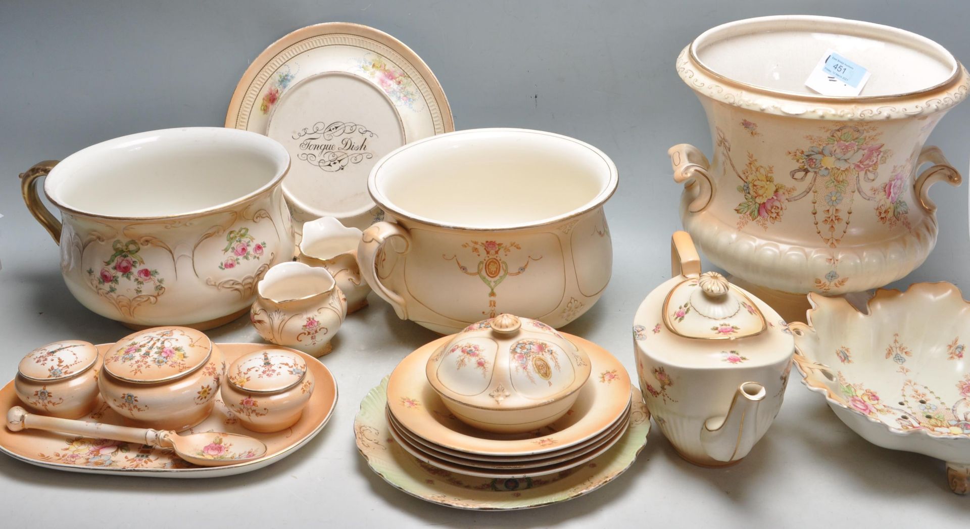 COLLECTION OF ANTIQUE CROWN DEVON BLUSH POTTERY