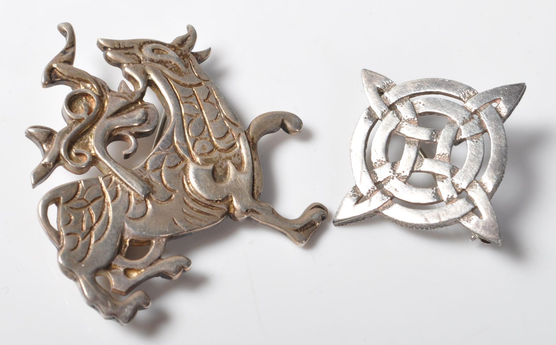 TWO OLA M GORIE SCOTTISH SILVER BROOCHES
