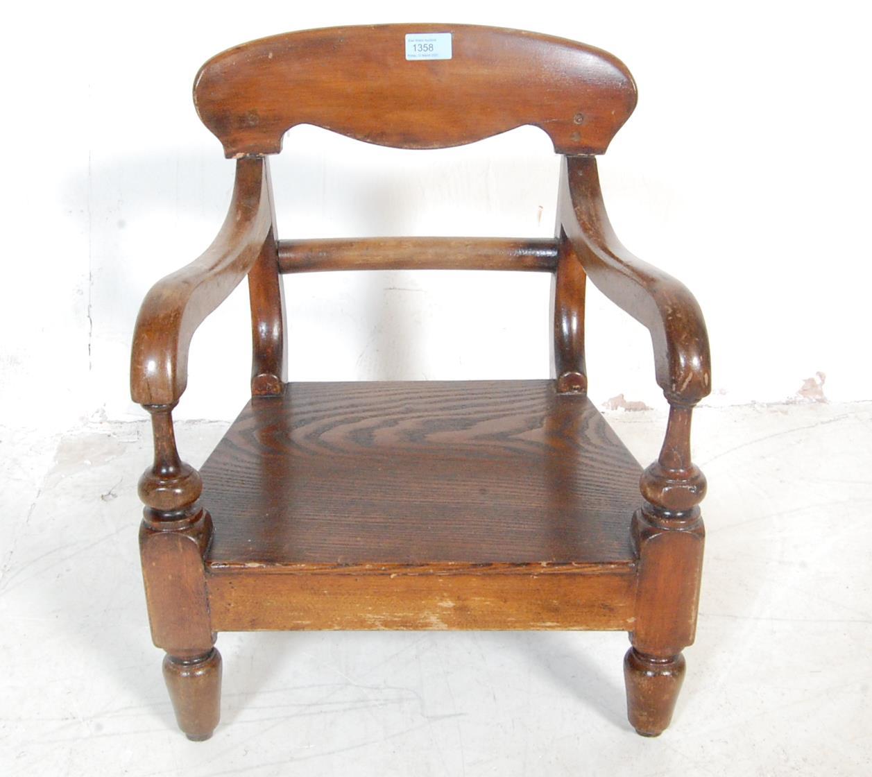 19TH CENTURY VICTORIAN MAHOGANY CHILDRENS CHAIR - Image 3 of 6