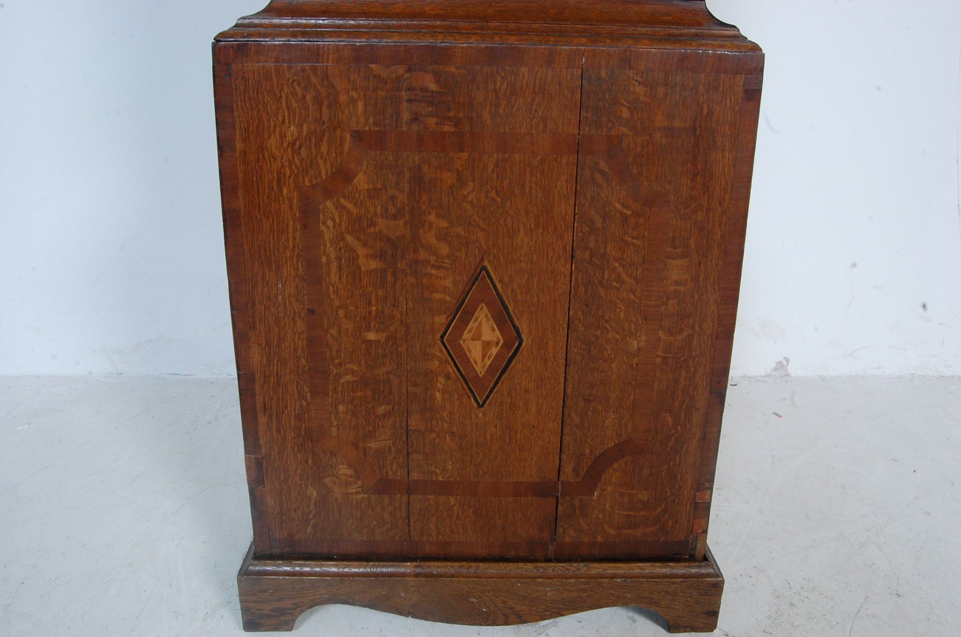 GERGE III 19TH CENTURY OAK INLAID GRANDFATHER CLOCK BY W M CHAMTLER OF TAMWORTH - Bild 8 aus 11