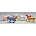 COW PARADE - VINTAGE POLYCROME CERAMIC COW FIGURINES