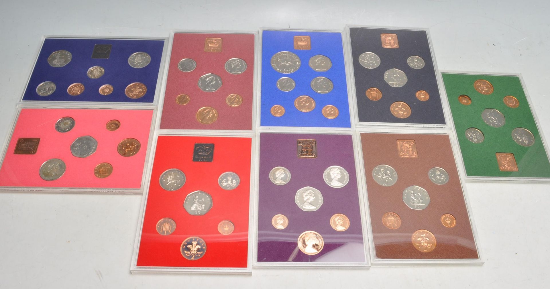 NINE 1970'S AND 80'S GREAT BRITAIN AND NORTHERN IRELAND COIN SETS