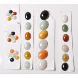 GROUP OF MIXED JADE CABOCHONS