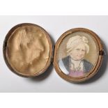 19TH CENTURY VICTORIAN MINIATURE PAINTING OF AN OLD LADY