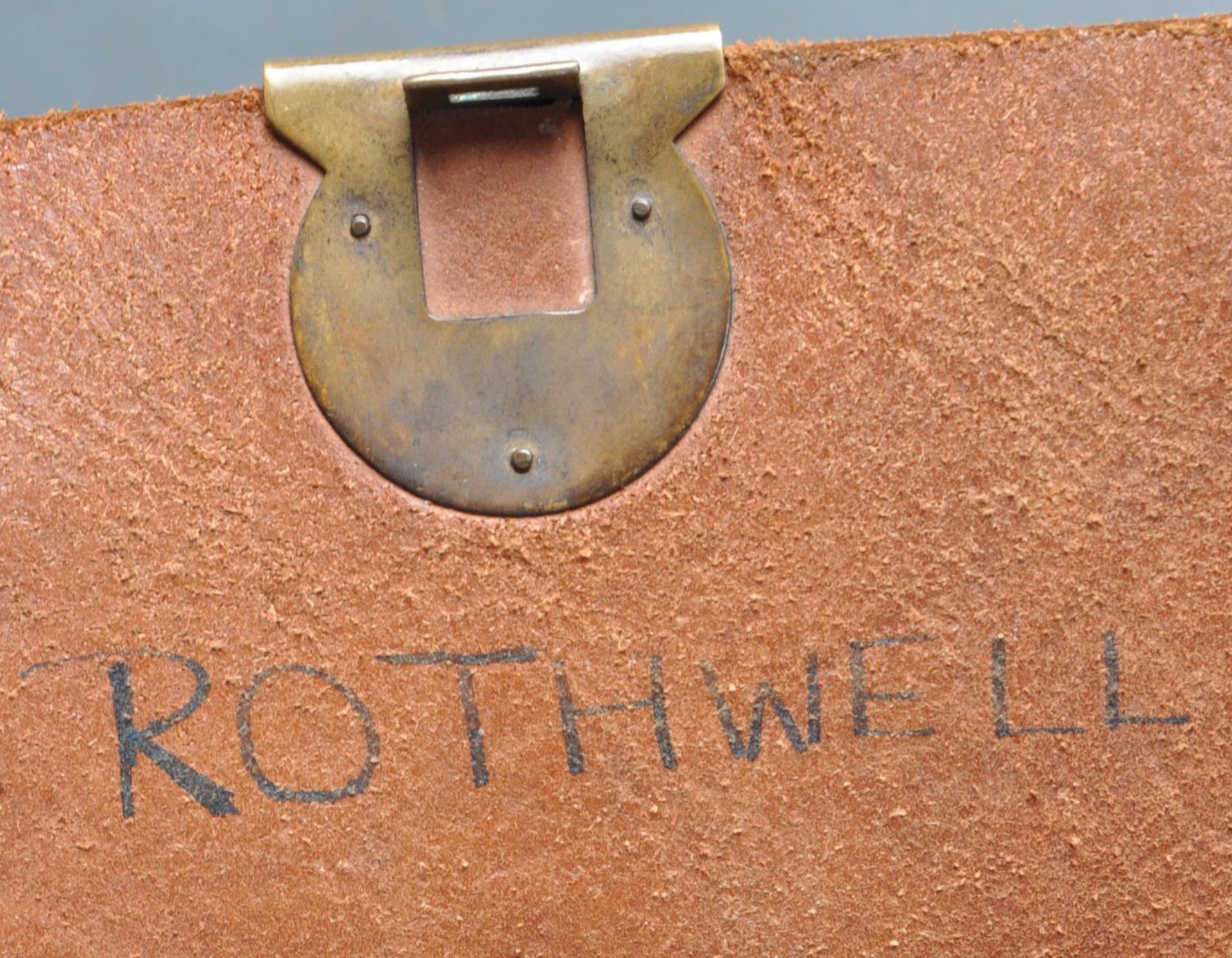 TWO MID CENTURY BROWN LEATHER BAGS - Image 4 of 9