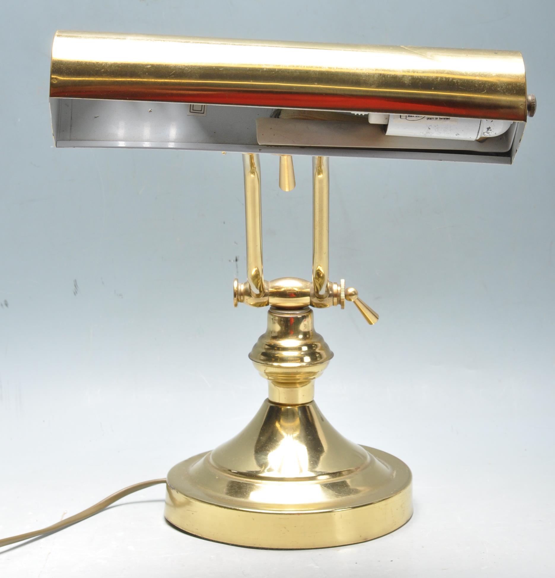 20TH CENTURY ANTIQUE STYLE BRASS BANKING LAMP