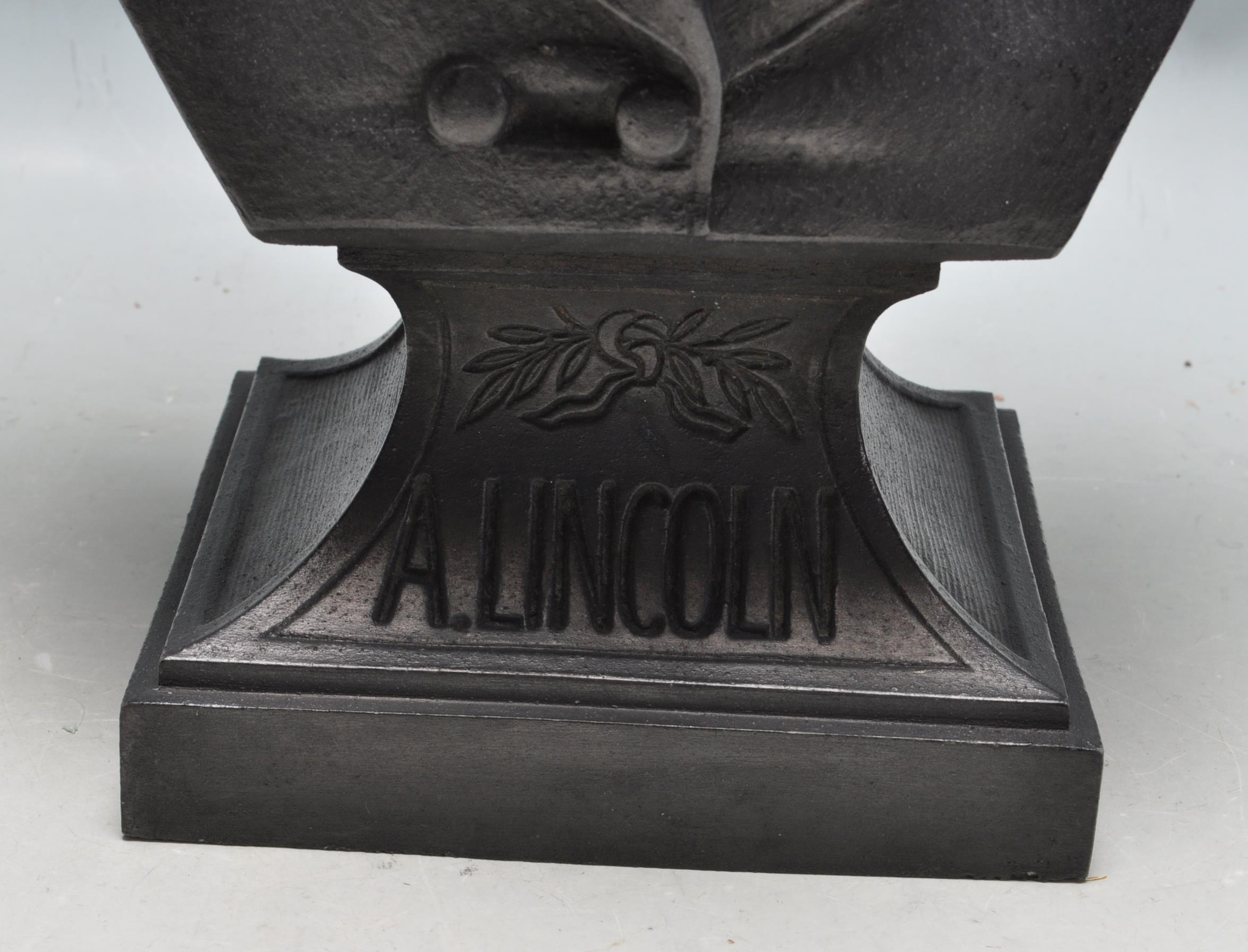 LATE 20TH CENTURY CAST METAL BUST OF ABRAHAM LINCOLN - Image 4 of 7