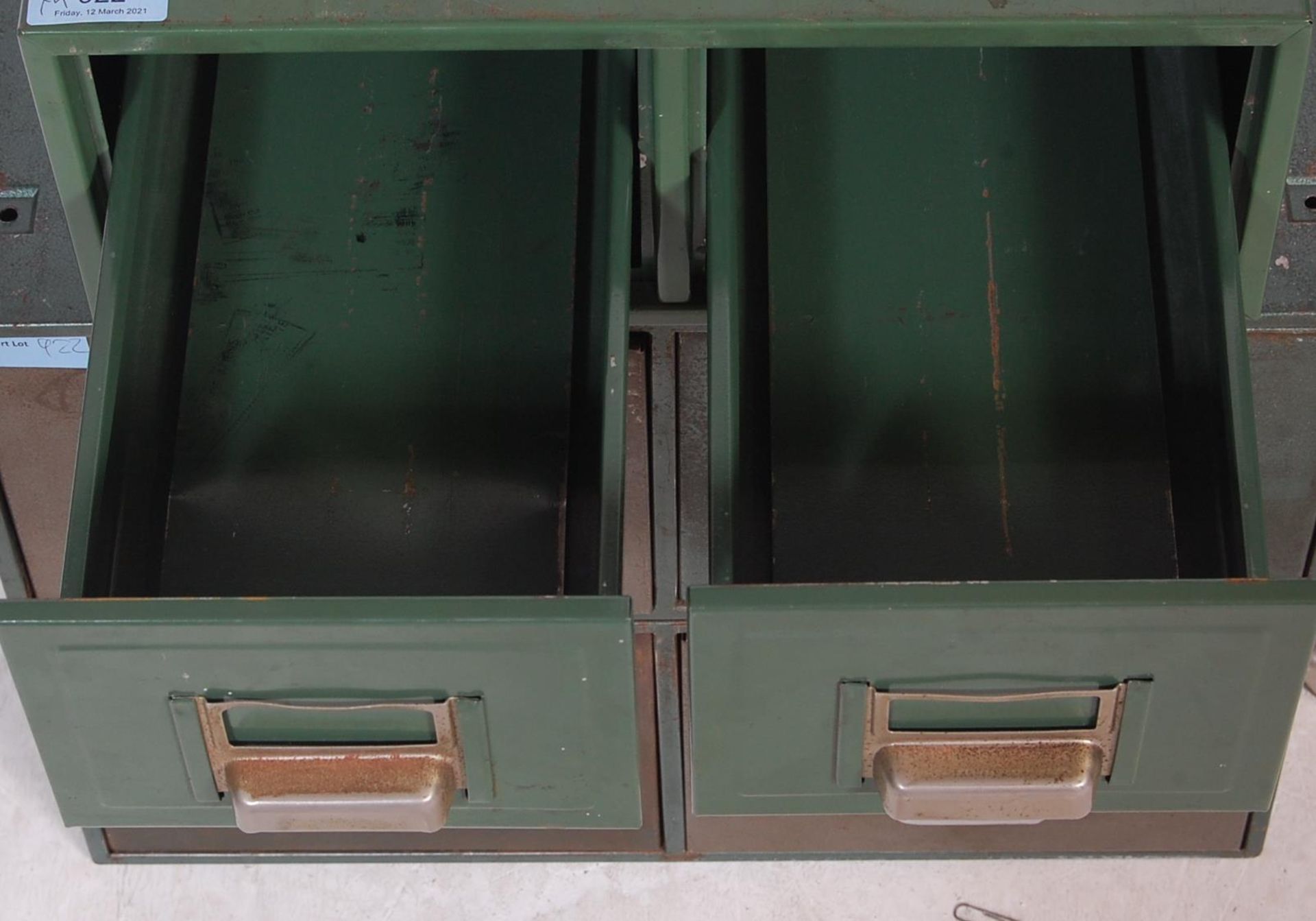 COLLECTION OF RETRO VINTAGE INDUSTRIAL FACTORY METAL FILING CABINETS - Image 4 of 9