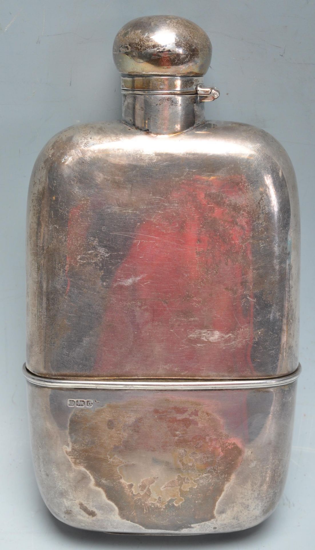 ANTIQUE EDWARDIAN SILVER HALLMARKED FLASK BY WALKER AND HALL - Image 5 of 8