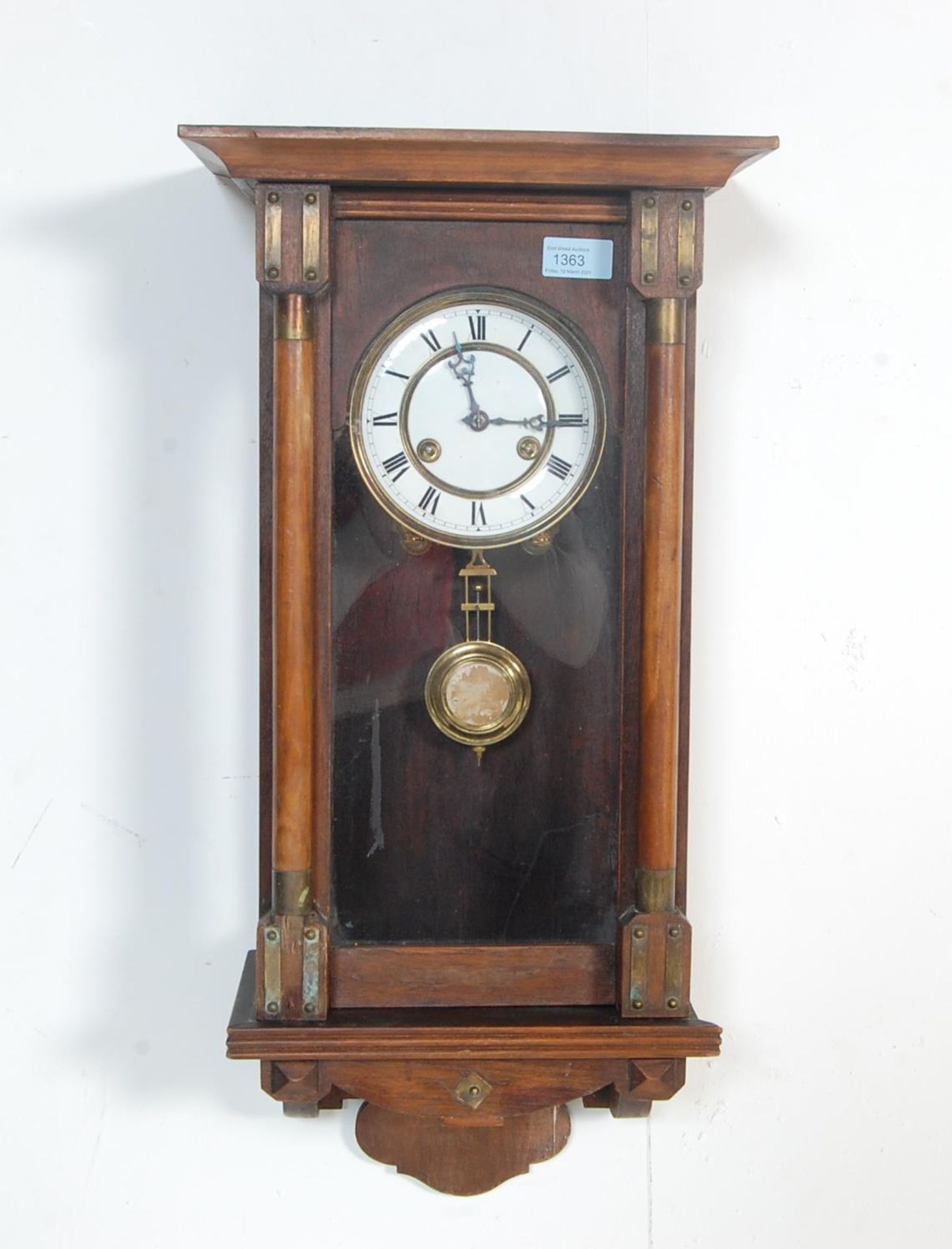 EARLY 20TH CENTURY CIRCA 1930’S EIGHT DAY VIENNA STYLE CLOCK