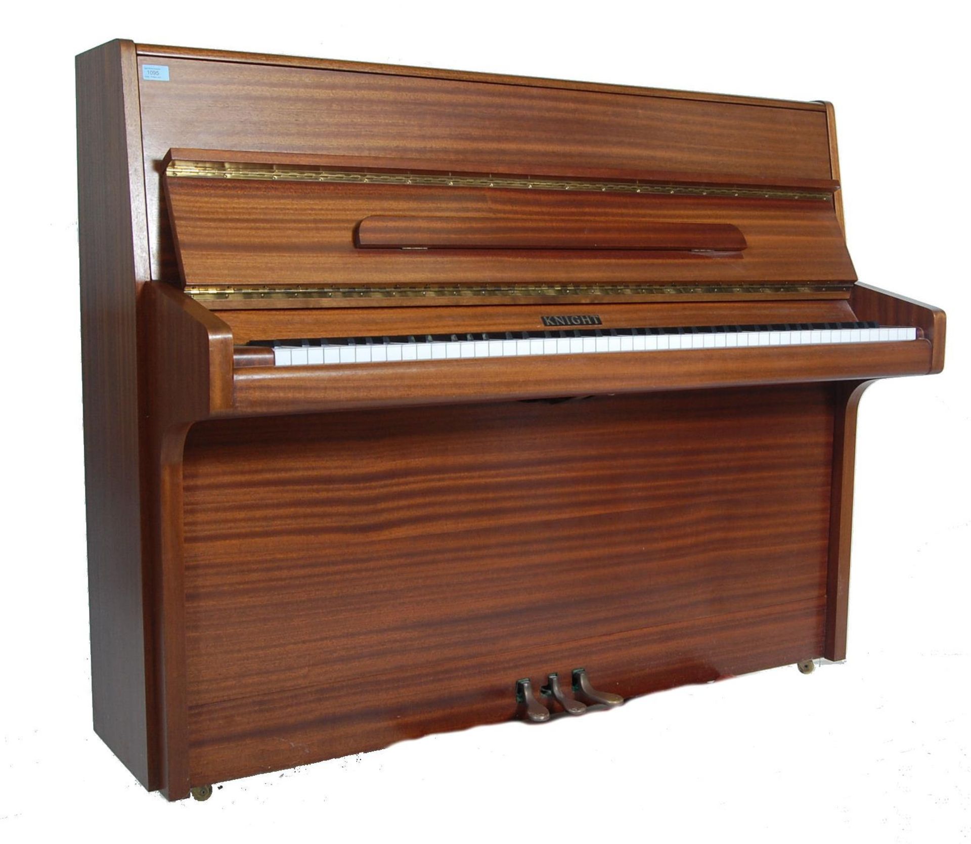 MID 20TH CENTURY KNIGHT UPRIGHT TEAK CASED PIANO