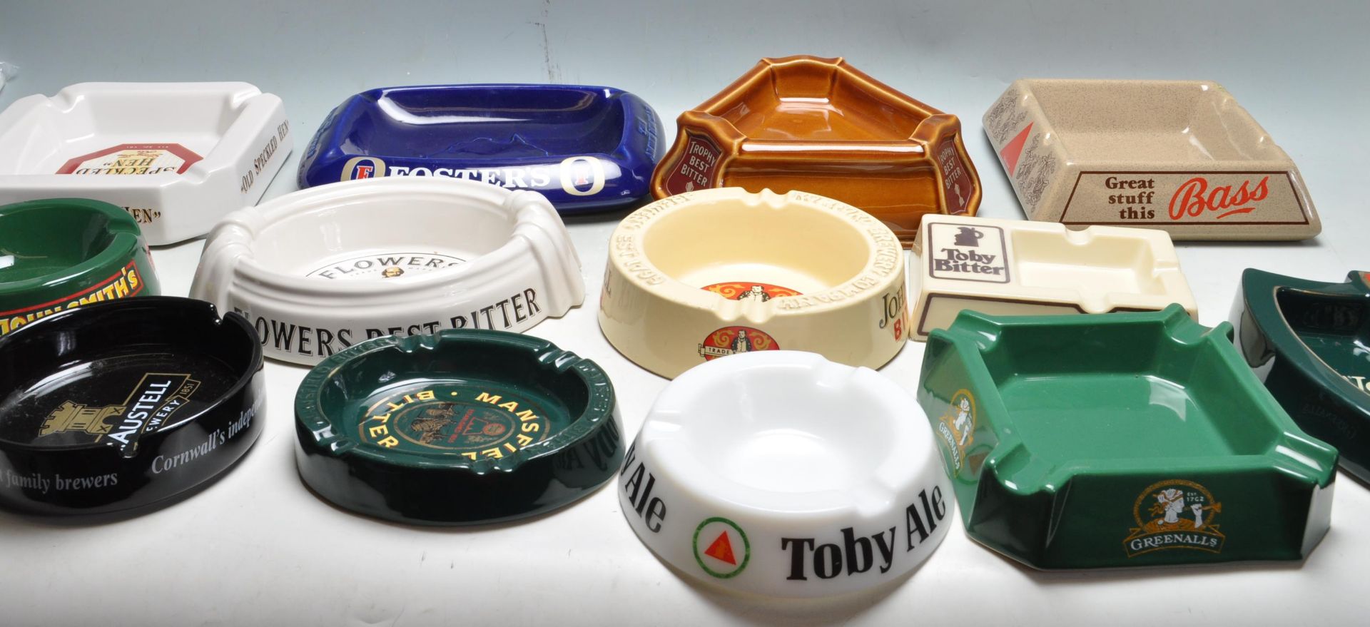 LARGE COLLECTION OF PROMOTIONAL ADVERTISING PUB ASHTRAYS