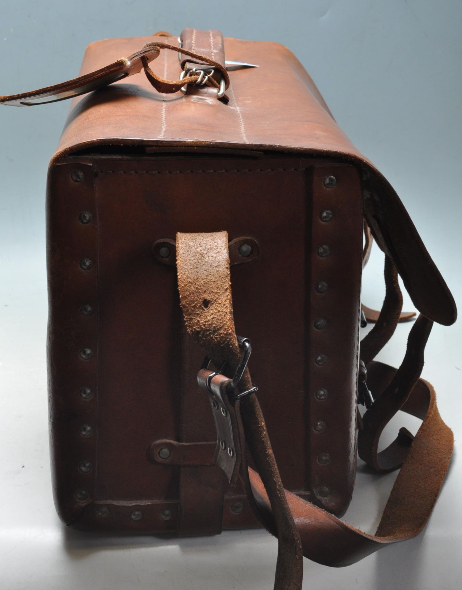 TWO MID CENTURY BROWN LEATHER BAGS - Image 7 of 9